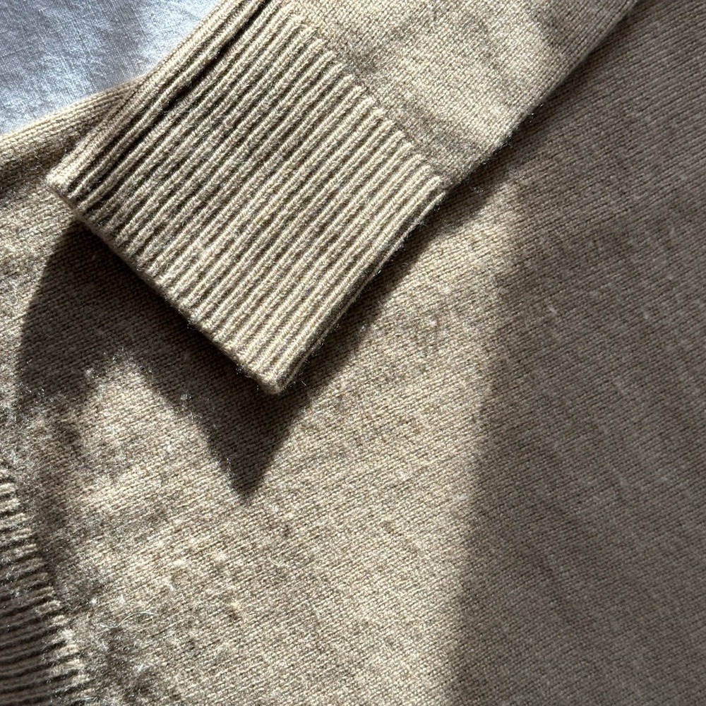 Tan V-Neck Sweater - Picture 10 of 12